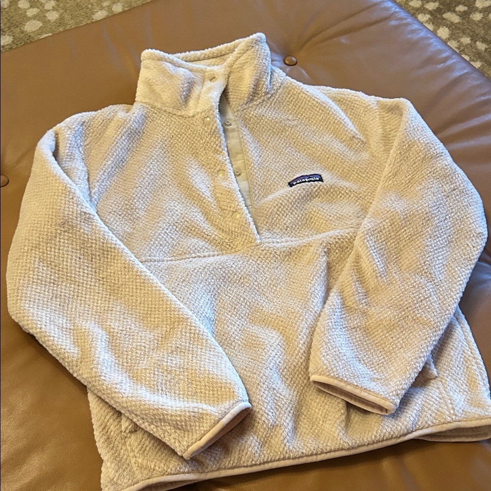 Patagonia Beige Fleece Cowl Pullover